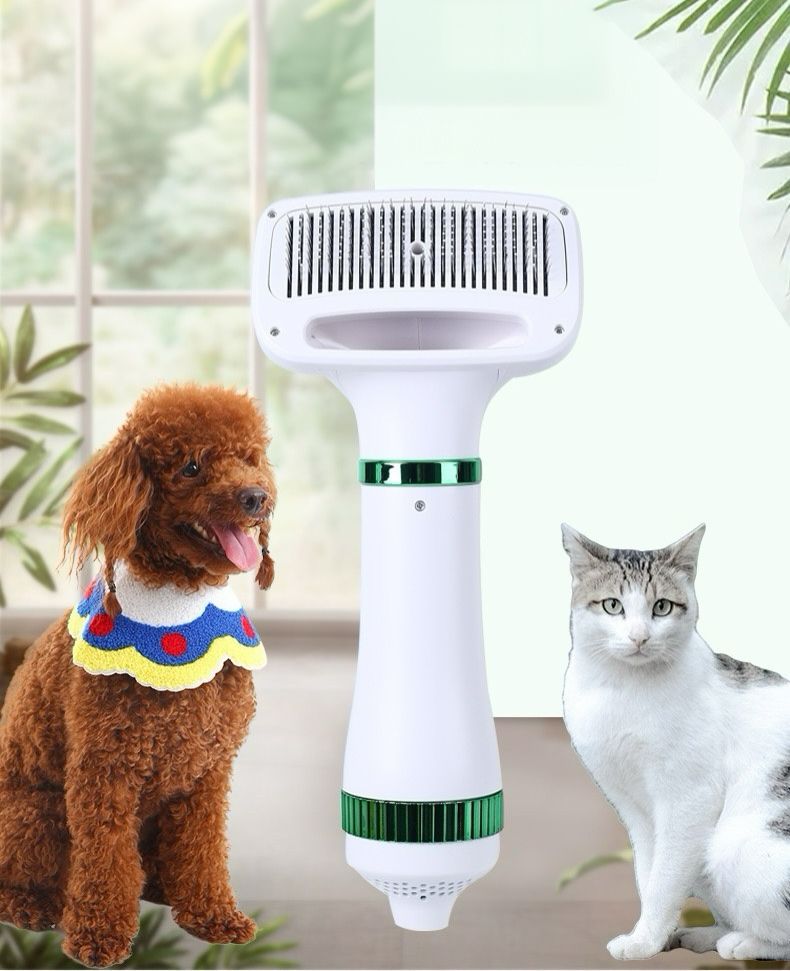 Cepillo secador 2 en 1 para mascotas, apto para perros y gatos de pelo largo y corto.  