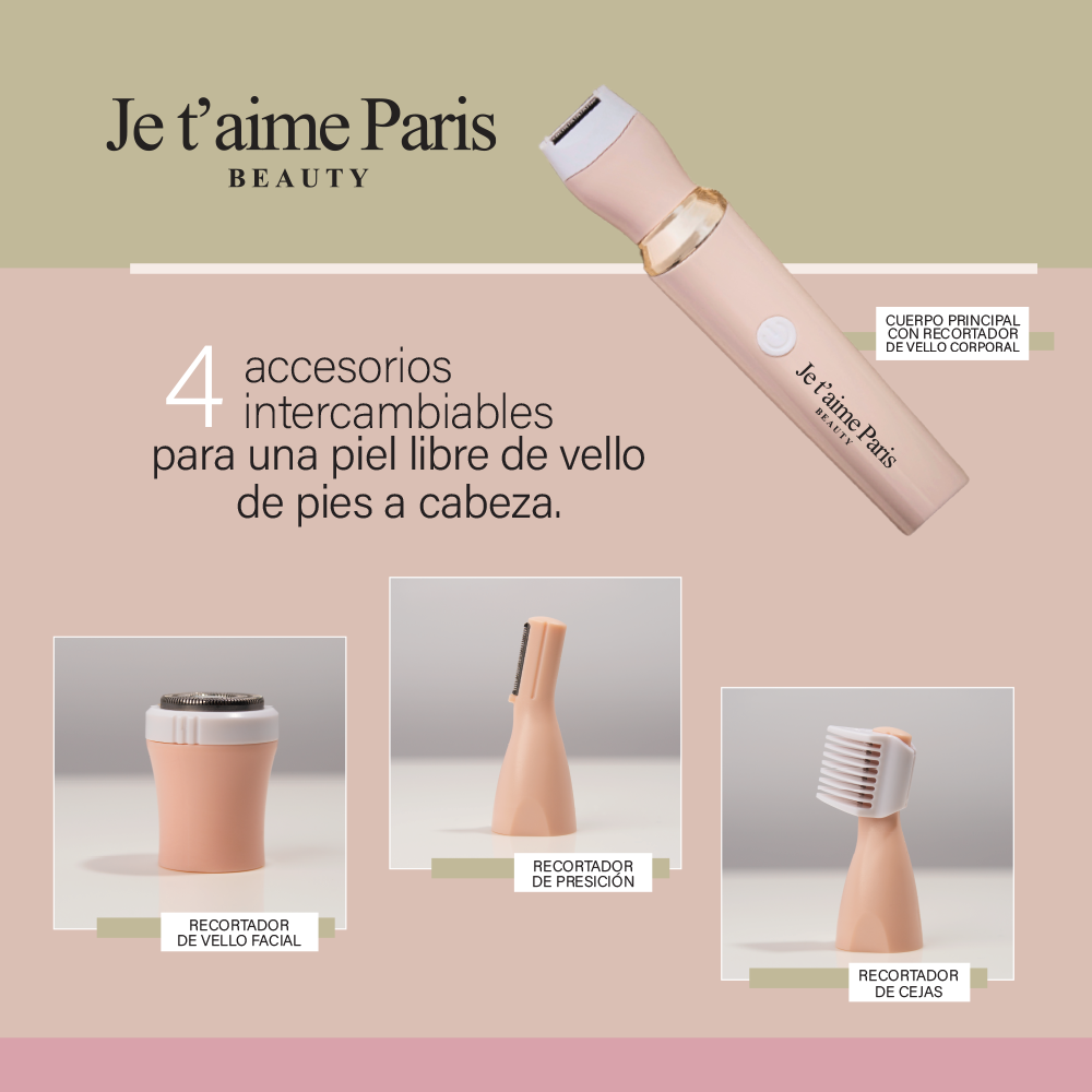 Depiladora Je T'aime Paris junto a su estuche de viaje