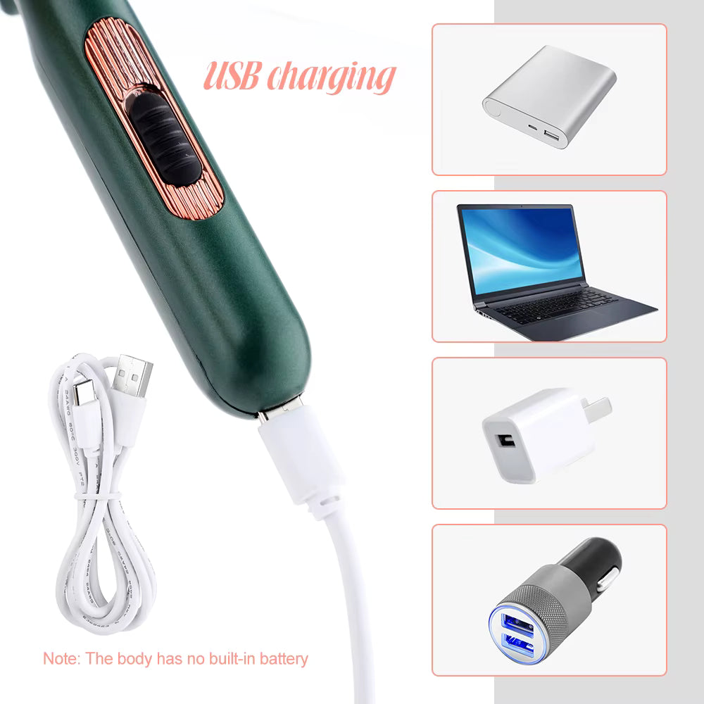 Peine alisador portátil con cable USB de carga